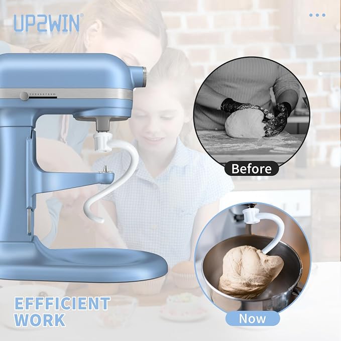 Spiral Dough Hook Replacement for Kitchen Aid Mixer - Coated Dough Hook for K5SS K5A KSM5 KS55 Pro 600, Dough Attachment for Kitchen aid Lift Stand Mixer, Work with kitchen Aid 5 qt / 6 qt Lift