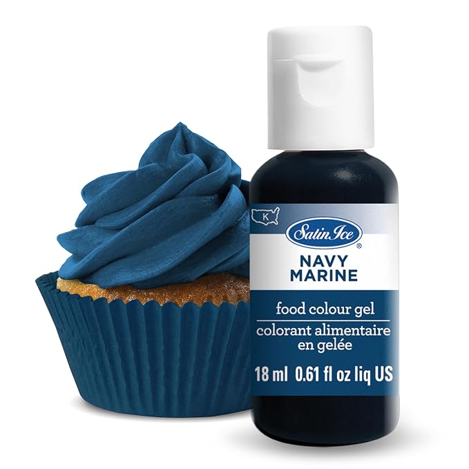 Satin Ice Food Color Liquid Gel, 0.61 fl oz Bottle, Navy