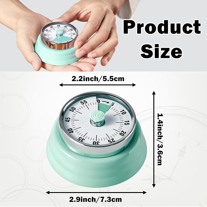 60-Minute Magnetic Visual Timer, Silent Operation and No Battery Needed, Time Management Tools for Kitchen, Homeschool Desk, Office Meetings & Home Learning Timer (Green-X2)