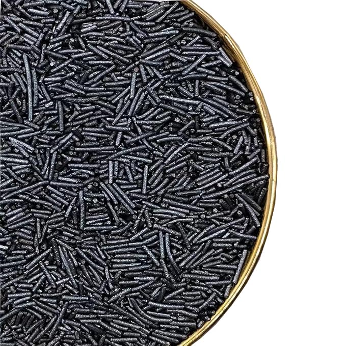 NIPEOR Christmas Black Sprinkles – 4.6oz (130g) Edible Jimmies Sprinkles for Cake & Cupcake Decorating, Cookie Sprinkles, Sugar Pearl Candy Sprinkles for Holiday Baking & Party Desserts (Black Jimmies Sprinkles)