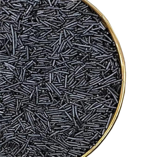 NIPEOR Christmas Black Sprinkles – 4.6oz (130g) Edible Jimmies Sprinkles for Cake & Cupcake Decorating, Cookie Sprinkles, Sugar Pearl Candy Sprinkles for Holiday Baking & Party Desserts (Black Jimmies Sprinkles)