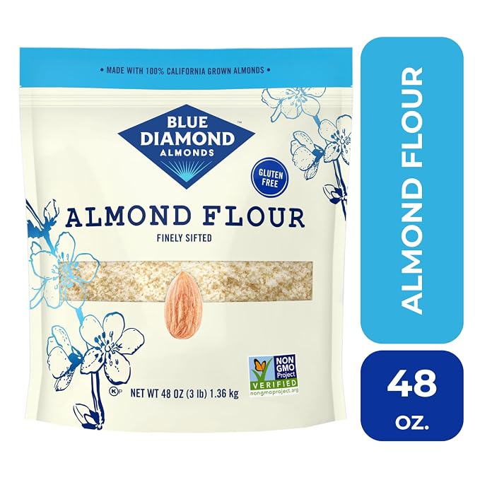 Blue Diamond Almonds Almond Flour, Gluten Free, Blanched, Finely Sifted, 48 oz