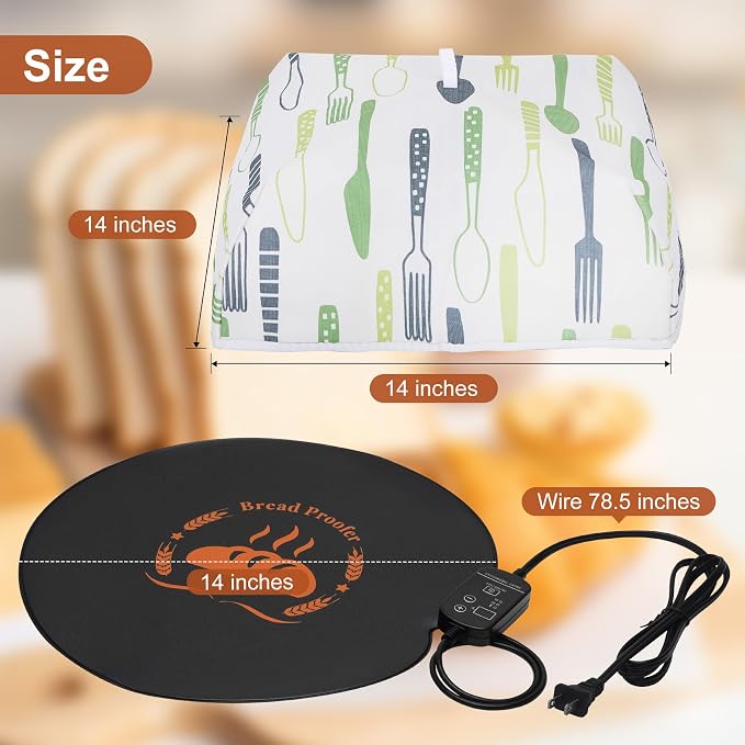 Dough Rising Warming Mat, 59 ℉-140 ℉ Adjustable Bread Rising Warmer, Bread Proofing Heating Pad for Sourdough Riser, Dough Rising, Bread Warming, Bread Proofer Warming Mat with Temperature Controller