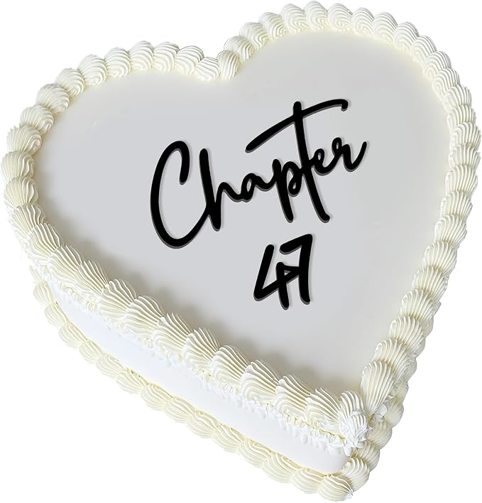 Chapter 47 Cake Topper for Women, 47th Birthday Cake Decoration, Black Acrylic Script Flat Cake Topper, Milestone Birthday Cake Decor for Her, Elegant Minimalist Style(chapter 47)