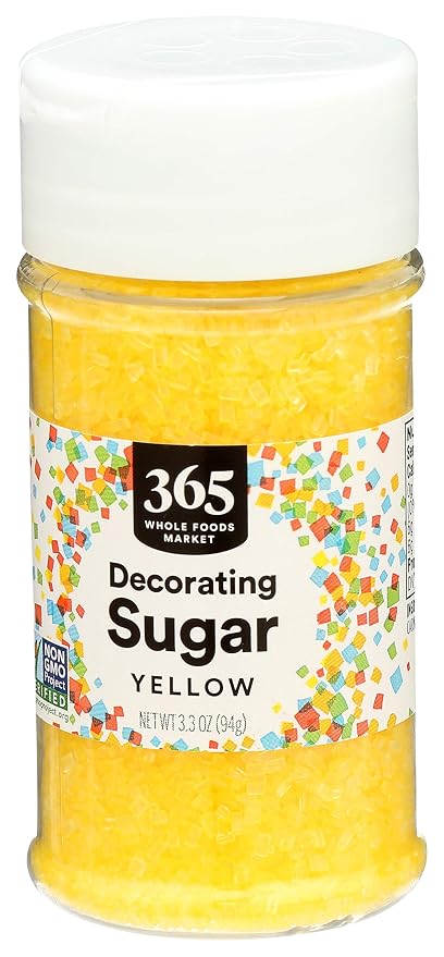 365 by Whole Foods Market, Yellow Decorating Sugar, 3.3 Ounce (Pack of 5)
