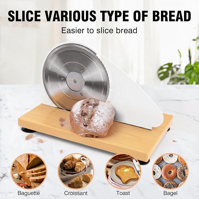 Upgrade Manual Bread Slicer for Homemade Sourdough Bread Versatile Hand Crank Bread Slicer for Sourdough Crusty Bread Etc Stainless Steel Slicers Adjustable Width for Homemade & Commercial Use