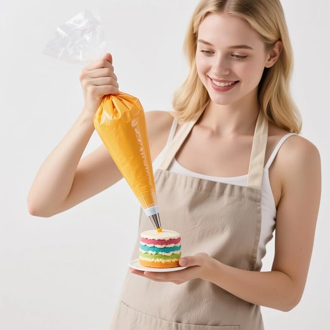 Extra Large Piping Bags 24 Inch, HOMIOVE 50 Pack Long Big Disposable Pastry Bags Thick Anti-Burst Tipless Cake Decorating Bags for Decorating Cupcakes Cakes Cookies