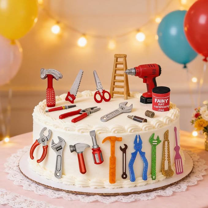 Hand Hardware Tools molds for chocolate, Fondant Molds, Mini Pliers Construction Tools Cake Decorating Silicone Molds (3 Pcs) for Cookies, Marzipan, Candy, Chewing Gum, Clay Resin, Soap