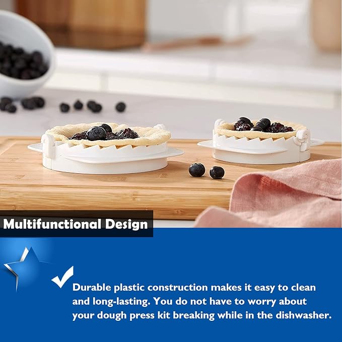 KEISSCO Dough Press, Set of 3 Empanada Press Dumpling Maker Dough Cutter Dumpling Mold for Dumpling, Calzone, Ravioli, Empanada, Pierogi, Turnover & Meat Pie