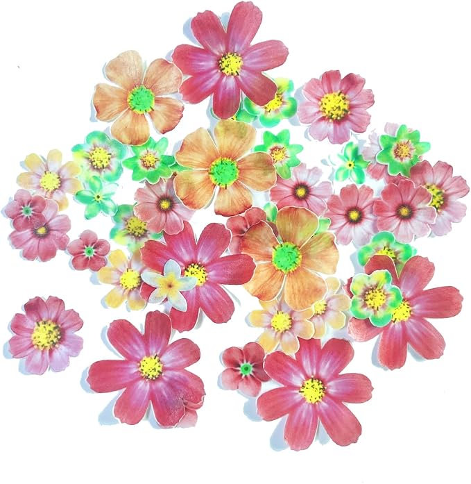CHOCKACAKE Edible Flowers for Cake Decorating Topper Sunflowers for Cupcakes Drinks Decorations (50pcs)