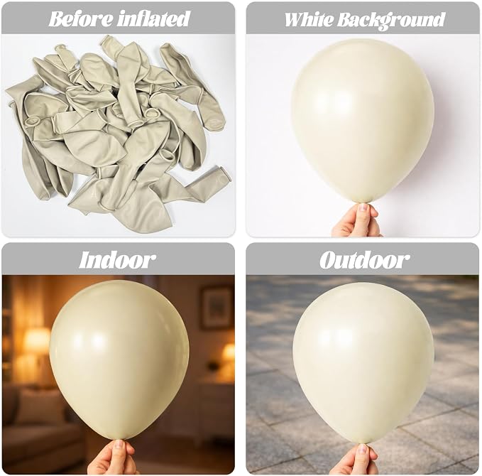 Voircoloria 105pcs Sand Balloons 12inch Party Latex Balloons for Boys Girls Birthday Baby Shower Gender Reveal Wedding Sunflower Party Decorations