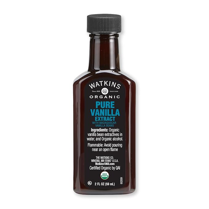 Watkins Organic Pure Vanilla Extract, with Madagascar Vanilla Beans, Non-GMO, Kosher, 2 oz. Bottle, 1-Pack