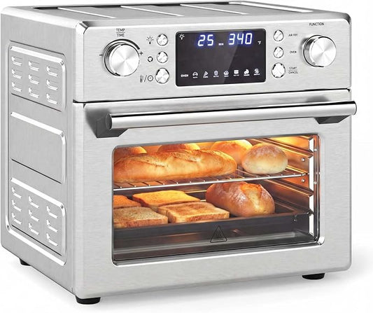 SIMOE Air Fryer Oven 26QT, 14-in-1 Toaster Oven Air Fryer Combo with 1700W Convection, Stainless Steel Countertop Oven with Rotisserie, Dehydrate & Pizza