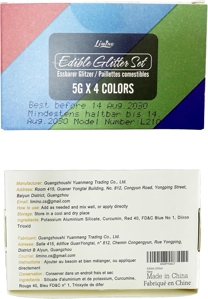 Edible Glitter Set - 4 Colors Edible Luster Dust Multicolor Food Grade Coloring Glitter for Drinks, Baking, Cake Decorating - Edible Dust Powder Shimmer Sprinkle Powder for Icing, Wine, Chocolate, Candy