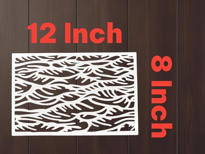 Ocean Waves Stencil – Reusable Sea Wave Design Template for Beach, Coastal and Ocean Art, Painting, Crafting, Wall Décor, Wood Signs, Journals and DIY Projects