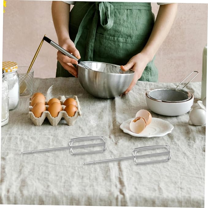 Hemobllo 2pcs Stainless Steel Egg Beater Replacement Parts for Hand Blender Electric Mixers Drill Whisk Attachment Wire Stirrer
