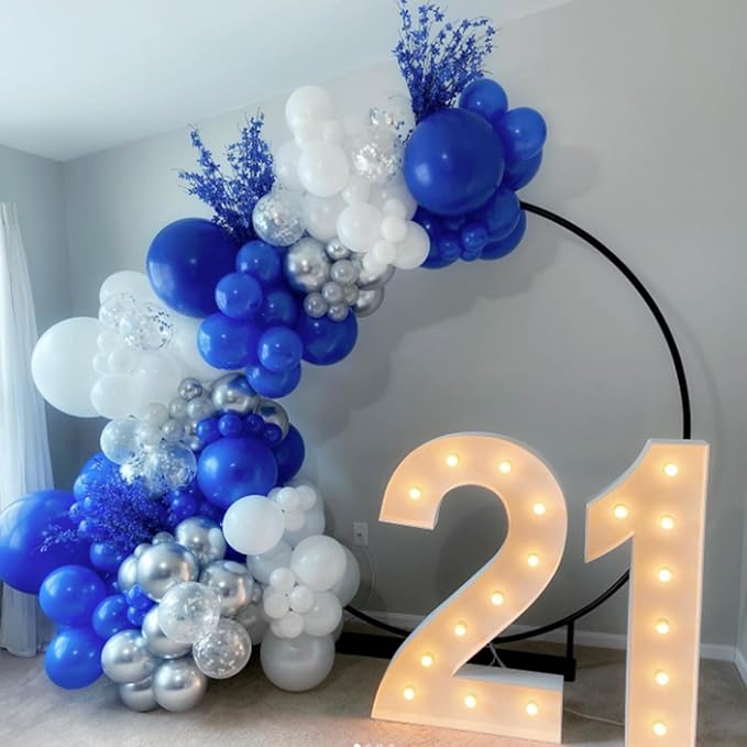 120pcs Royal Blue Balloon Arch Kit, 18 12 10 5 inch Royal Blue Latex Balloons Different Sizes Balloon Garland for Graduation Wedding Baseball Birthday Party Decorations