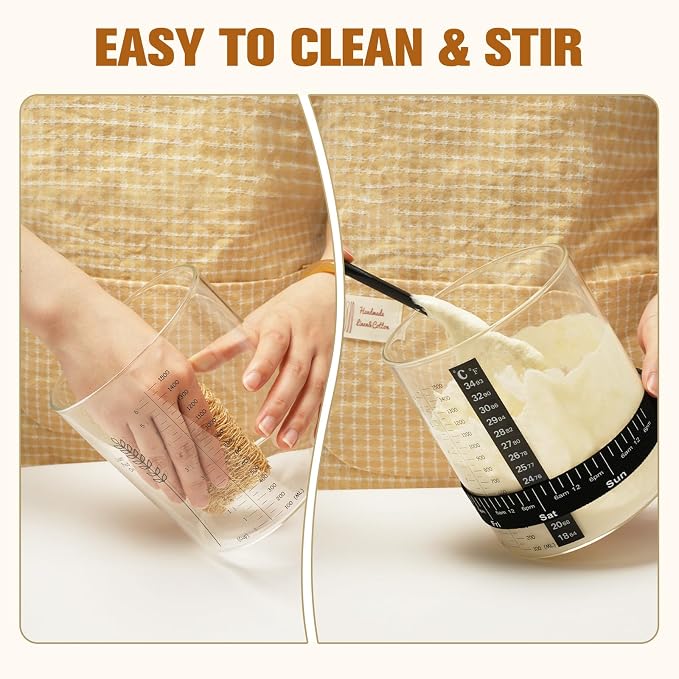 50oz Sourdough Starter Jar Kit, Wide Mouth Sourdough Container, Extra-Large Capacity Sourdough Jar for Sour Dough Bread, Sourdough Starter Kit(1Pack)