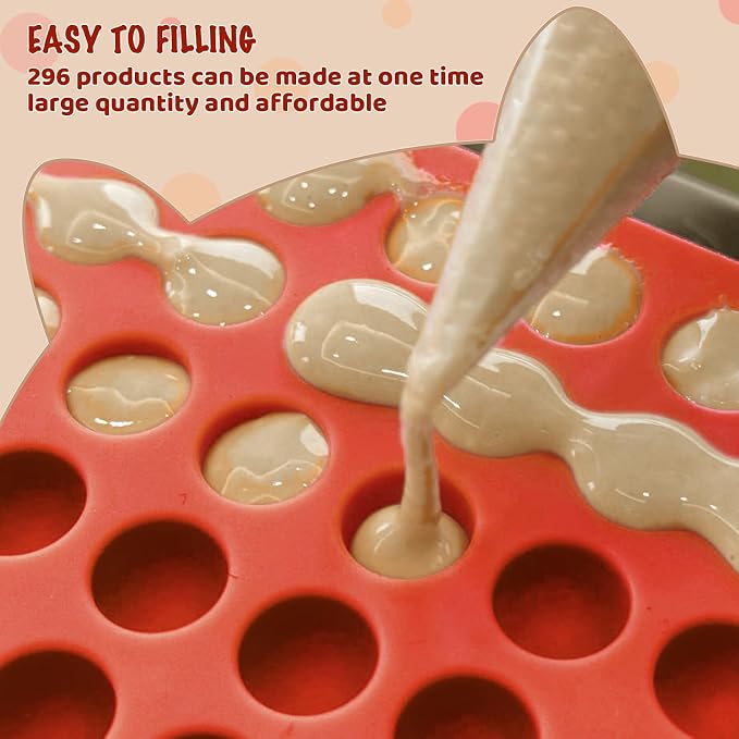 HKNMTT Mini Semi Sphere Shape Molds Silicone, 2x148 Cavities Round Baking Moulds for Dog Treats Snack Candy Chocolate Chip Cookie Wax Yogurt Melts, Oven Safe Small Half Ball Pellet Sheets