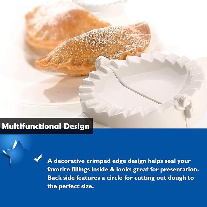 KEISSCO Dough Press, Set of 3 Empanada Press Dumpling Maker Dough Cutter Dumpling Mold for Dumpling, Calzone, Ravioli, Empanada, Pierogi, Turnover & Meat Pie