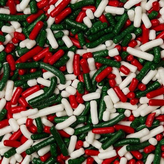 Sprinkles Edible Soft Jimmies Soft Sprinkles for Topping Ice Cream, Cookies, Cakes, Cupcakes, Dessert Decorating MADE IN USA 4 oz (CHRISTMAS MIX)