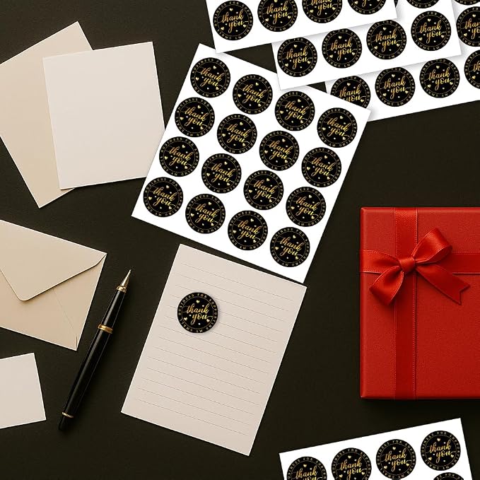 320 Pcs Thank You Stickers, 2 Inch Thank You for Supporting My Small Business Round Label Stickers Waterproof Self-Adhesive Packaging Sticker for Packaging, Gift Bags Boxes Orders