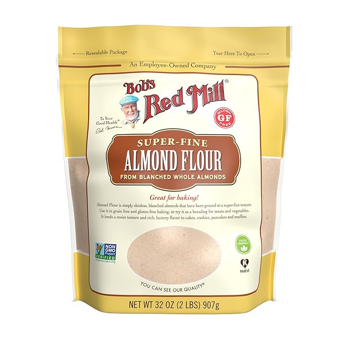 Bob's Red Mill Blanched Almond Flour, Finely Sifted – 2 Pound (Pack of 4) - Non-GMO, Gluten Free, Paleo, Vegan, Keto Friendly
