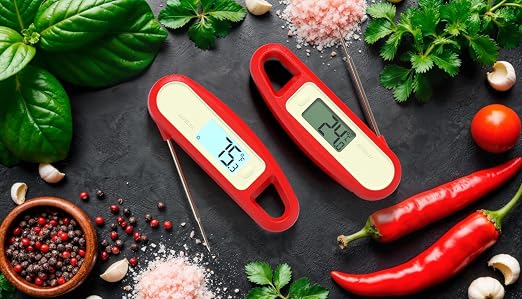 Lavatools PT12B Javelin 2 Ultra Fast Digital Instant Read Meat Thermometer for Grill and Cooking, 3" Probe, Compact Foldable Design, 1.5" Backlight Display, Water Resistant-Chipotle