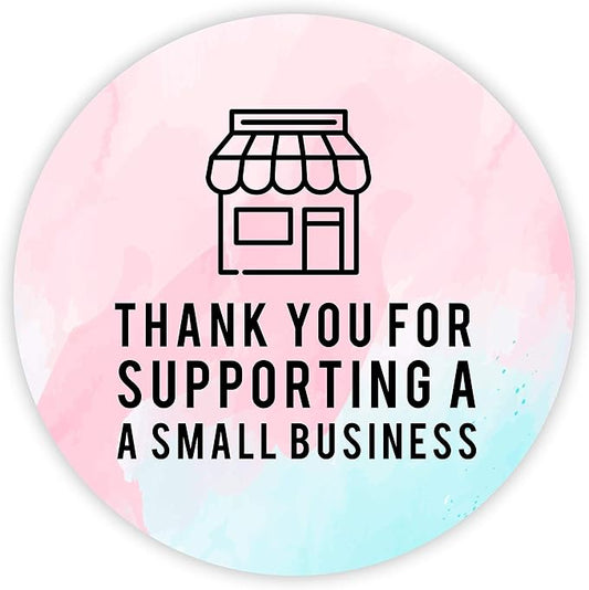 Andaz Press Round Small Business Sticker Labels, 120-Pack, Watercolor Thank You for Supporting A Small Business, Packaging Stickers, Product Labels for Small Business Thank You Stickers