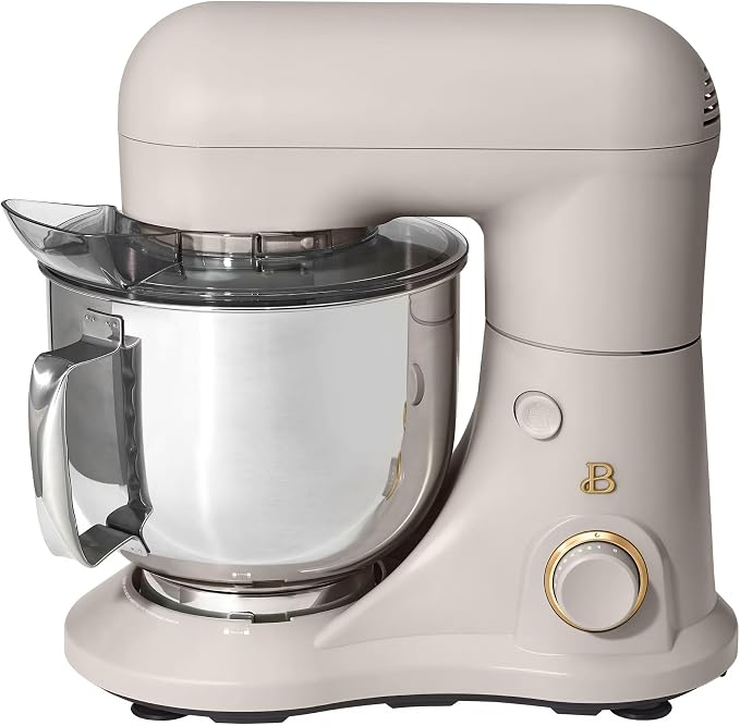 5.3 Qt Stand Mixer, 300W Electric Kitchen Mixer with 12 Speeds, Tilt Head Design, Stainless Steel Bowl, Dough Hook Whisk Beater Splash Guard (Porcini Taupe)