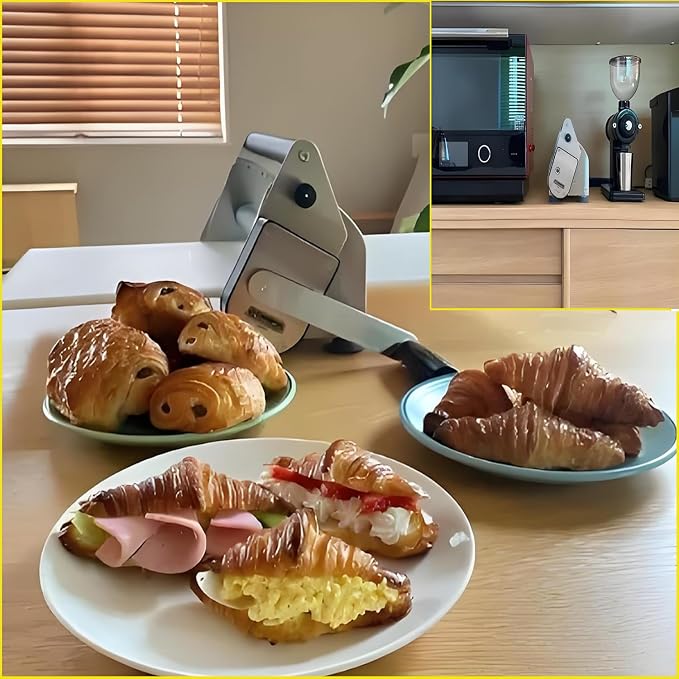 Commercial & Home Use Hand Crank Dough Sheeter Machine,Rs201 Adjustable Thickness (0-27mm) for Croissants,Pizza, Pasta,Foldable Stainless Steel Pastry Roller with Non-stick Pp Panel,RS101
