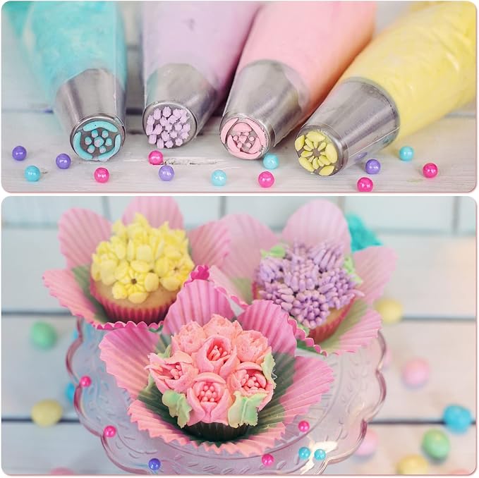 Cake Decorating Kit,Piping Bags and Tips Set,Cake Decorating Supplies,Frosting Piping Kit,Cake Baking Supplies for Beginners (488PCS)