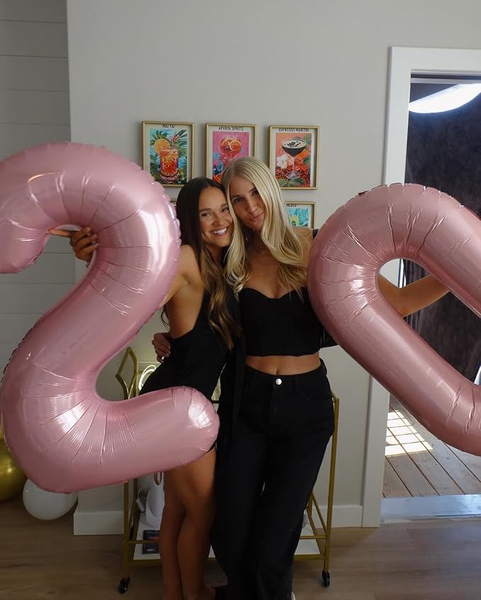 40 Inch Pearlescent Pink 1 Balloon for First Birthday, 1st Number Balloons Birthday Decorations for Girl Kids Toddler Baby, One Giant Number 1 Balloon
