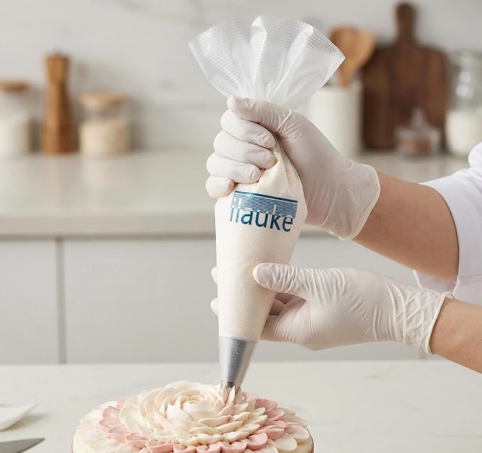 ilauke Piping Bags, 100 Pcs Pastry Bags 13 Inch Anti Burst Disposable Cake Icing Bag, Durable Non-Slip Icing Piping Bag for Cake Cream Frosting Cookie, Dessert Decorating Supplies Easy to Squeeze