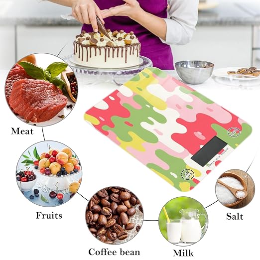 Food Scale Kitchen Scale Food Weight Scales Digital Weight Grams and Ounces Small Electronic Food Scale for Baking Cooking Colorful Drips