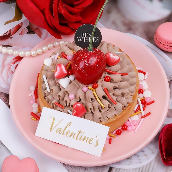 Valentines Sprinkles Edible Heart Sprinkles, 4.6oz Red Pink Sprinkles Mix Pearl Jimmies for Baking Cupcakes Cookies Dessert