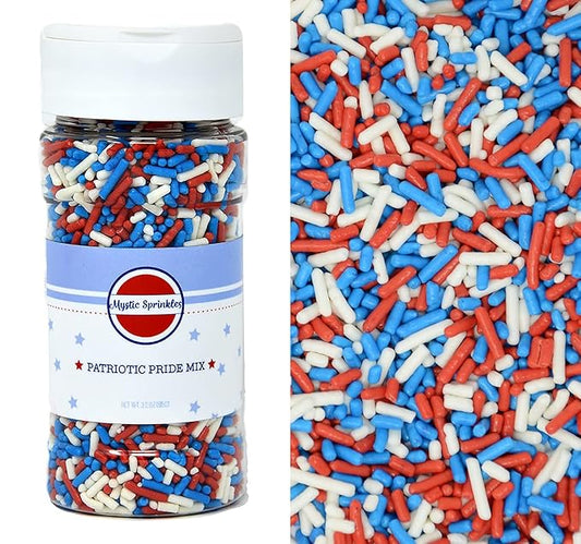 Mystic Sprinkles Fourth of July Sprinkles Mixes (Patriotic Pride Mix 3.2oz)