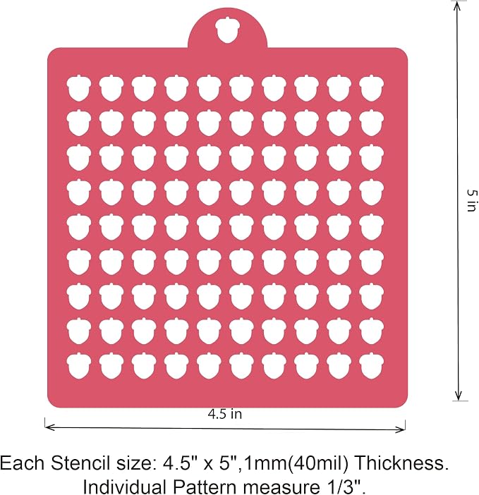 4 Pack Reusable Royal Icing Sprinkle Stencils Gem Glitter Stencils Bakery Stencil Template Set for Cookie Cake and Cupcake,Crafts DIY Tumblers Reusable Glitter & Gem Template Set (Fruit)