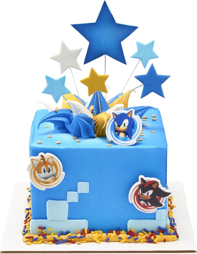 DecoPac Sonic the Hedgehog Rings, Cupcake Decorations Featuring Sonic, Tails, and Shadow - 24 Count (Pack of 2)