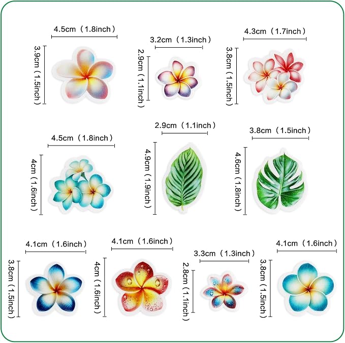 50Pcs Edible Frangipani Cupcake Toppers Edible Monstera Leaves Cupcake Picks for Hawaiian Floral Bridal Shower Engagement Wedding Cake Decors Hawaii Girls Birthday Party Decorations