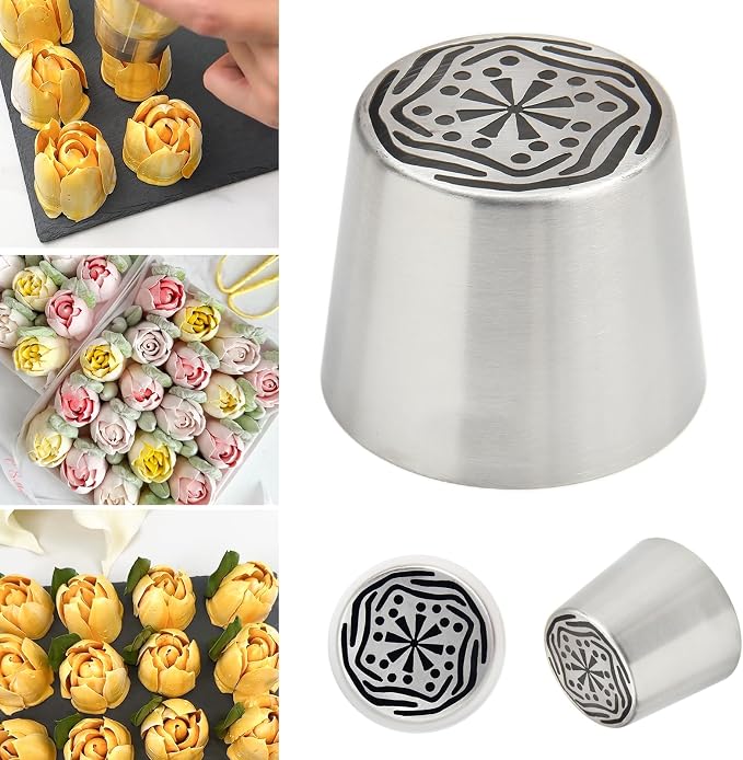 Extra Large Russian Piping Tips for Marshmallows Stainless Steel Flower Frosting Nozzles many styles Cake Decorating Baking tool for Buttercream, Cupcakes Cookies(SL60)