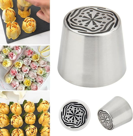 Extra Large Russian Piping Tips for Marshmallows Stainless Steel Flower Frosting Nozzles many styles Cake Decorating Baking tool for Buttercream, Cupcakes Cookies(SL60)
