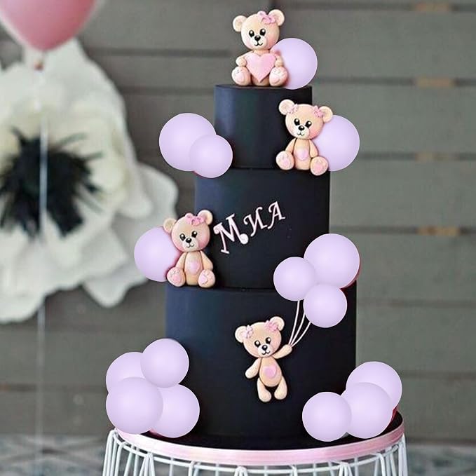 Gyufise 30Pcs Balls Cake Toppers Ball Cake Picks Foam Ball Shaped Cupcake Toppers Mini Balloons Baby Shower Cake Decorations for Wedding Enaggement Bridal Shower Birthday Party Supplies Light Purple
