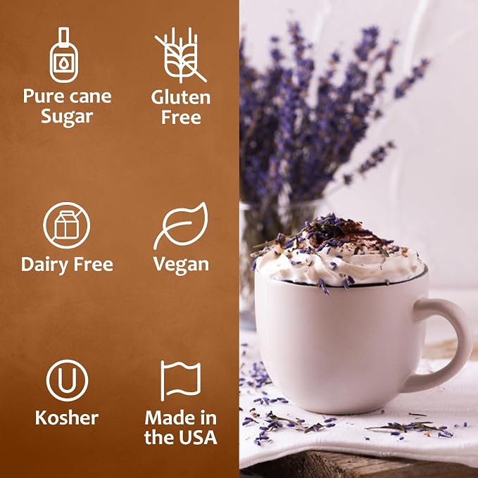 Syruvia Coffee Syrup, Lavender Flavored Syrup for Drinks, Lattes, and Desserts – 25.4 fl oz - with Pump