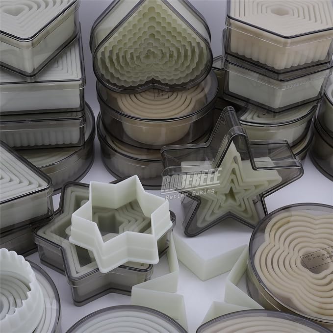 Multi-Shape Nylon Cookie Molds Round Square Star Plastic Geometry Biscuit Cutter Dough Mousse Bread Slicer DIY Bakery Utensils (Flat Fan)