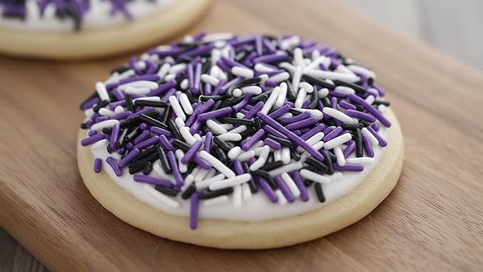 NCS Black, White & Pearlized Purple Jimmies Edible Sprinkles – Cupcake, Cake & Cookie Decorations, 7 oz