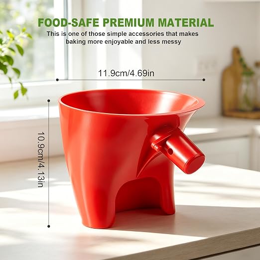 Flour Funnel for KitchenAid Mixer, Plastic Attachment for 4.5-5 Quart Tilt-Head Stand Mixer, Durable & Dishwasher Safe, Mess-Free Baking Tool, Kitchen Aid Accessories(Black)