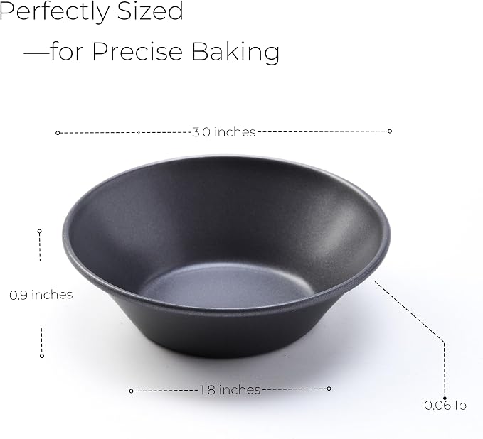 Pastel de Nata Tins Carbon Steel – 8 Pack Egg Tart Molds for Baking, Nonstick Mini Pie and Custard Tart Pans, Reusable Portuguese Custard Tart Shell Trays, Oven & Air Fryer Safe