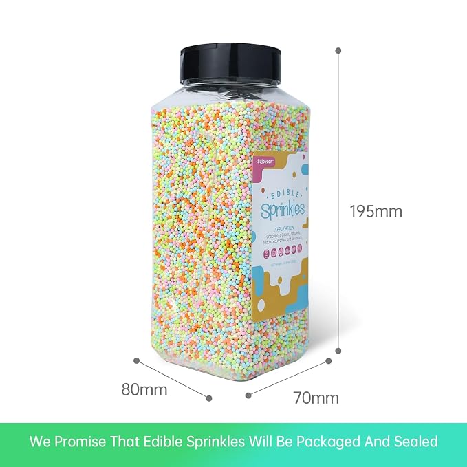 Easter Nonpareils Sprinkles, 1.32LB, Sujoygar Edible Pastel Sprinkles Bulk for Cake Decorating Cupcake Toppers Cookies Baking, Easter Spring Party Supplies Birthday Celebrations
