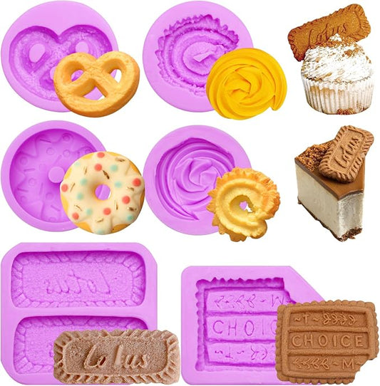 Infovox Silicone Cookie Mold Donut Caramel Cookie Chocolate Molds Cake Decoration Cupcake Topper Candy Butter Sugar Craft Jelly Mousse Gum Paste Clay Resin